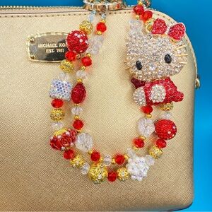 🩵💙❤️HELLO KITTY Luxury Bag/Phone Chain Charm/Keychain Bling Crystals Rhinestones